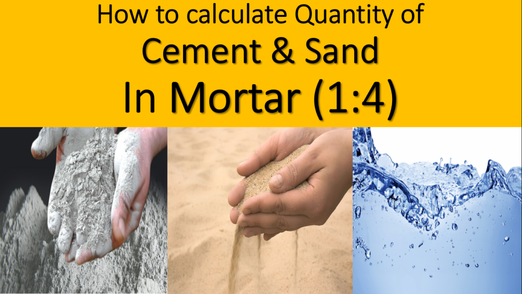 how to calculate quntity of cement, sand in mortar 1:4