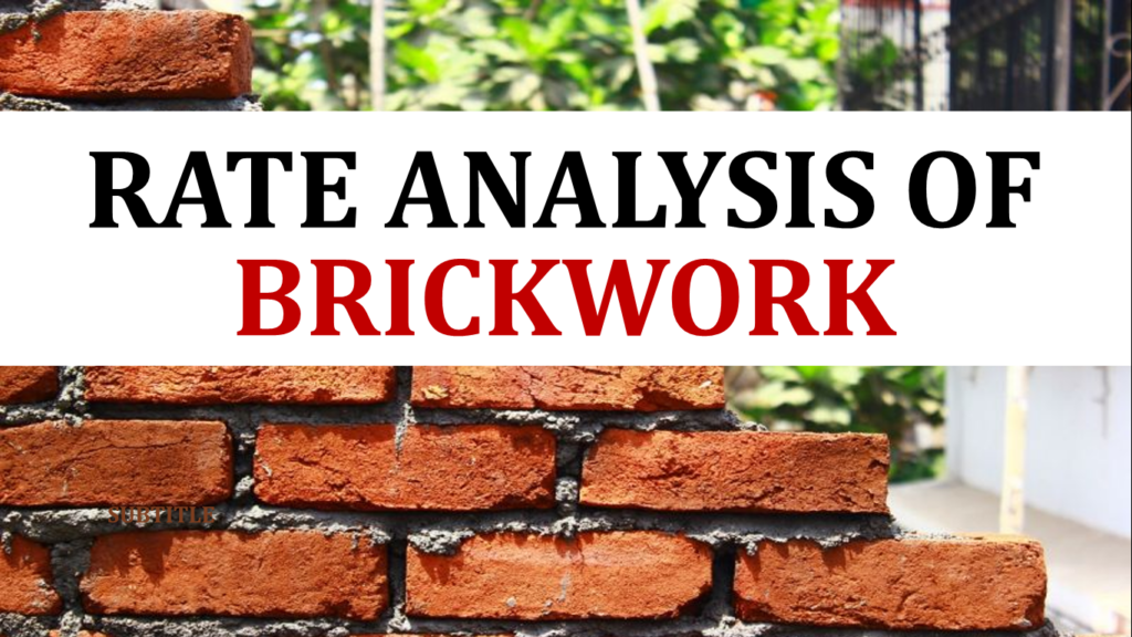 rate analysis of brickwork