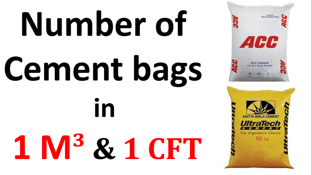 number of cement bags in cubic meter and cubic feet